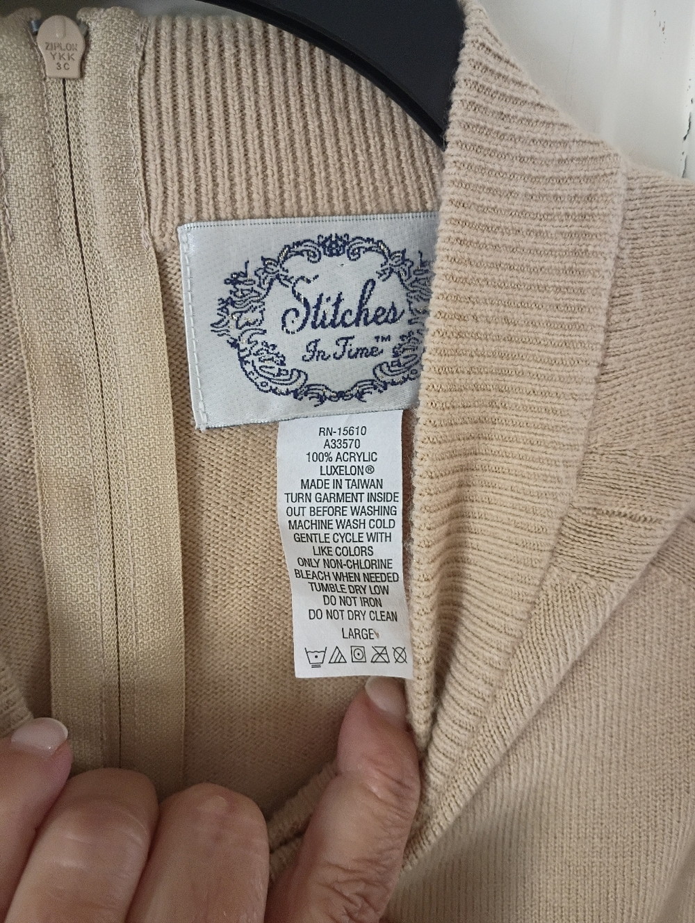 Classic Crewneck Sweater in Beige - Picture 6 of 7